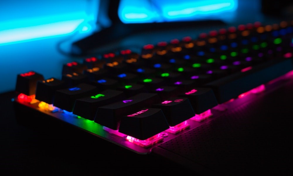 Close up van gaming keyboard
